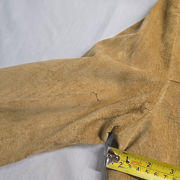Vintage Cherokee Y2k Women’s L Honey Brown Suede Mid Length Leather Jacket SZ L - Picture 11 of 11
